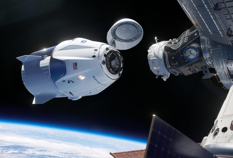 SpaceXクルードラゴン宇宙船が国際宇宙ステーションに接近
