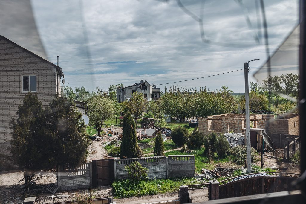 Damaged houses are seen after shelling in the Kharkiv region, Ukraine, on May 12.