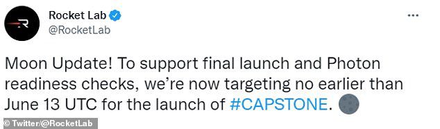 Rocket Labは今週Twitterで、最終的な打ち上げと光子の準備チェックをサポートするためにもっと時間が必要だと述べた。