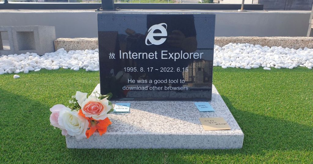 InternetExplorerの墓石が韓国で急速に広まるのを見る