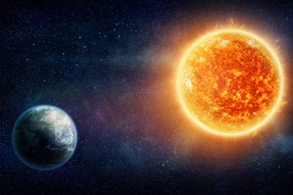 太陽と地球。