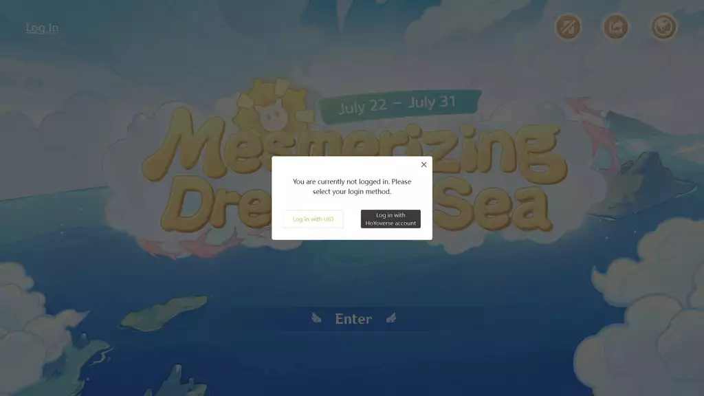 海で夢見る原神効果ウェブ魅惑イベントの証拠hoyoverseアカウント画面イベントページに登録