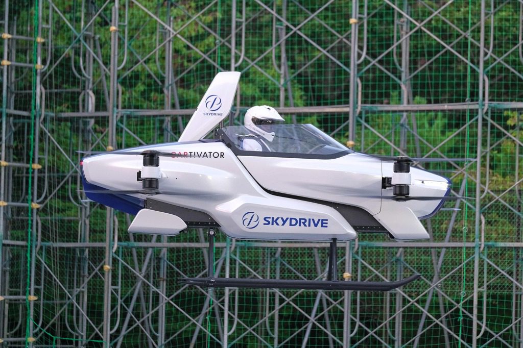 2020年9月に日本企業がテストした空飛ぶクルマの試作品。
