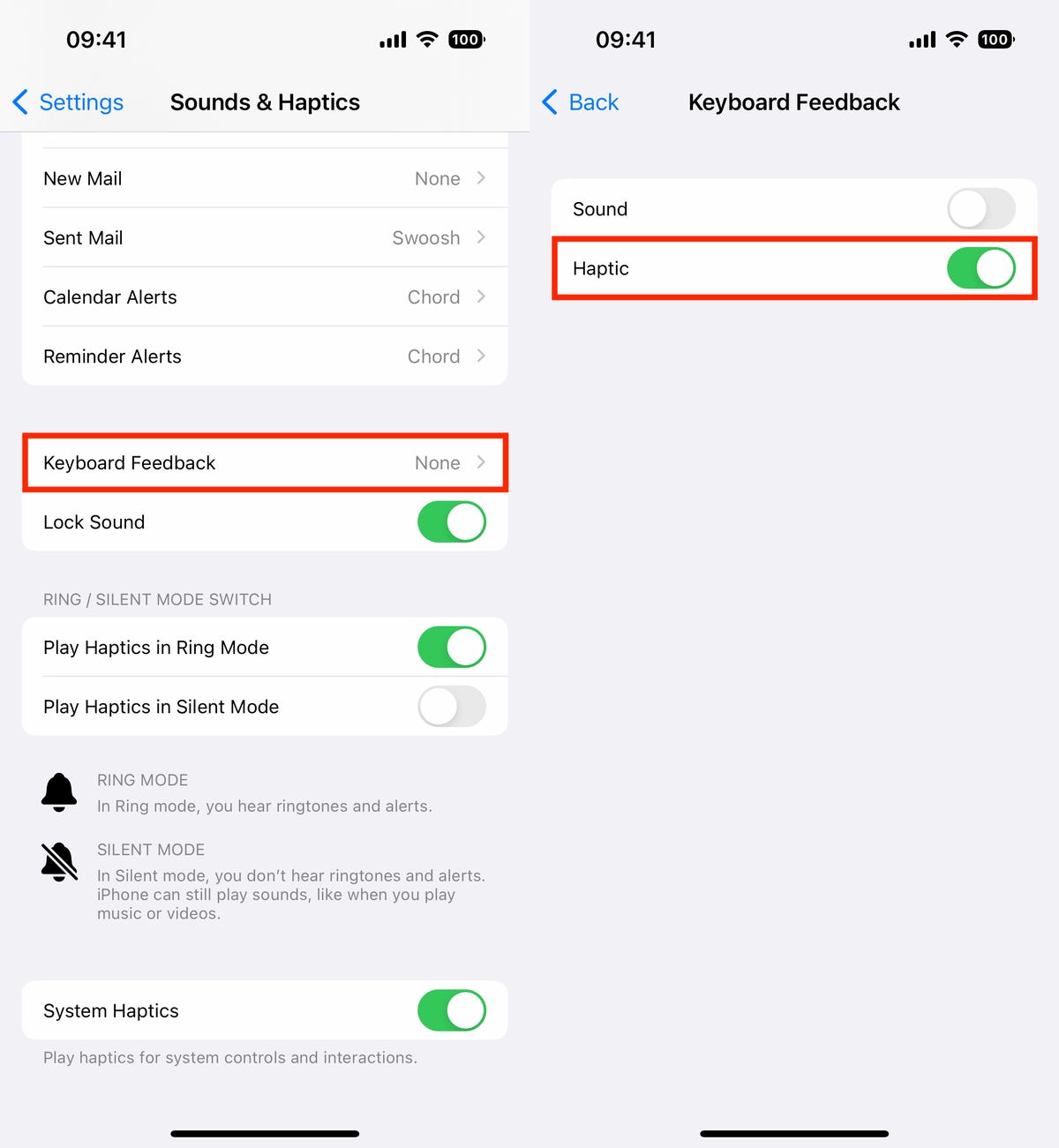 iOS 16 でキーボードの触覚フィードバックを設定する