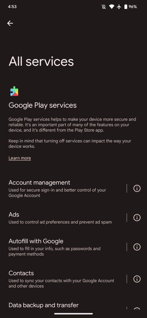 Google Play サービスの説明