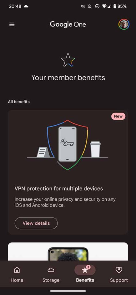 google one vpn ピクセル 7