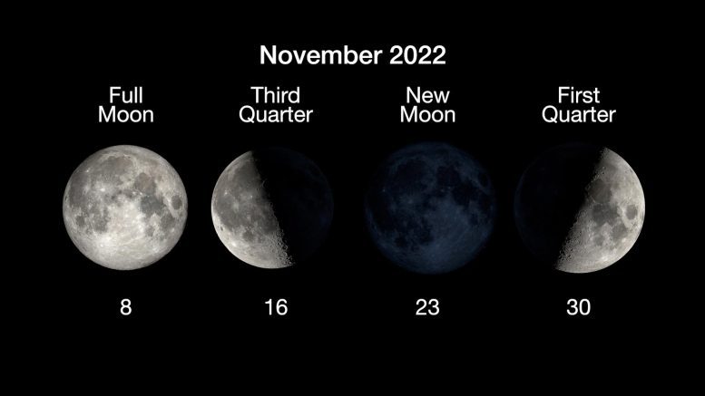 2022年11月の月の満ち欠け